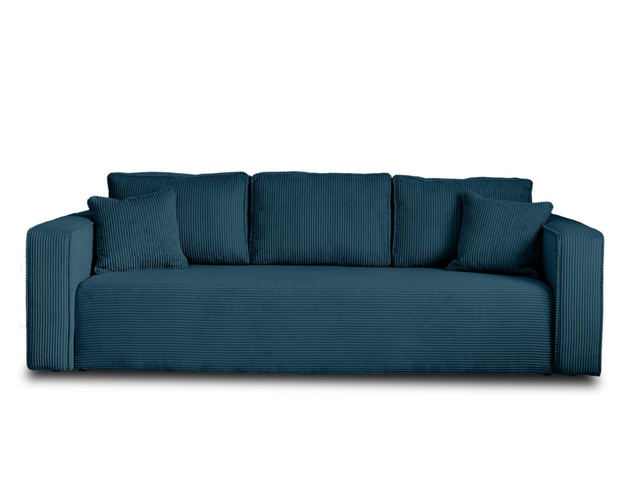 Best Mobilier - Topaze - canapé 3 Places - Convertible avec Coffre - en Velours côtelé - Bleu Ardoise Best Mobilier - Topaze - canapé 3 Places - Convertible avec Coffre - en Velours côtelé - Bleu Ardoise