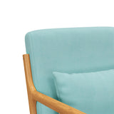 HOMCOM Fauteuil de salon avec Cadre en Bois Massif Fauteuil Lounge - Assise Profonde - accoudoirs - Aspect Velours Bleu