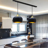 bamyum Lot de 2 Suspension Luminaire Moderne en Bois et Metal, Lustre Salle à Manger Ronde de 30 cm, Lustre Cuisine E27 en Métal, Plafonnier, Lampe pour Chambre, Salon, Couloir, Noir