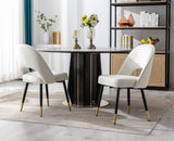 chairus Chaises de Salle à Manger sans Accoudoirs Lot de 2 Chaise de Bureau en Velours Moderne Chaise Rembourrée pour Cuisine Salon (Beige-2)