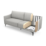 Sicaan Canapé 3 Places Industriel Sasha en Tissu Gris Clair – Canapé Droit Rectiligne Élégant et Robuste – Sofa Confortable Style Urbain Chic pour Salon, Appartement ou Loft – 203 x 85 x 86 cm