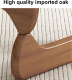 QWPDWA Table Basse Moderne Triangulaire en Verre, Base en Bois Massif et Plateau en Verre Transparent, pour Salon, Patio, Étude