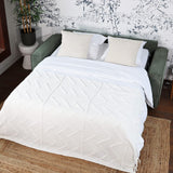 HOMIFAB Canapé Convertible 3 Places en Velours Fines côtes Vert - Ouverture Express - Couchage Quotidien - Matelas HD 140 x 190 - Mattia