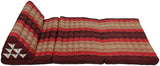 Fine Asianliving Coussin Thaï Triangulaire avec Matelas 3 Parties XXXL - 90x190cm - Bordeaux Matelas Tapis de méditation Coussin thaï Kapok 301-N08
