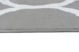TAPISO Luxury Tapis Poils Ras Moderne Gris Blanc Géométrique Trèfle Marocain Tapis Salon Chambre Adulte Salle à Manger Bureau Oeko-TEX Résistant 160 x 220 cm