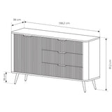 3E 3xE living.com Commode avec Trois tiroirs, Une Porte, Couleur : Noir