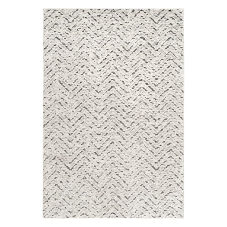 Safavieh Tapis Chevron pour Salon, Salle à Manger, Chambre à Coucher - Collection Adirondack - Poils Courts - Ivoire et Anthracite - 155 x 229 cm Safavieh Tapis Chevron pour Salon, Salle à Manger, Chambre à Coucher - Collection Adirondack - Poils Courts - Ivoire et Anthracite - 155 x 229 cm