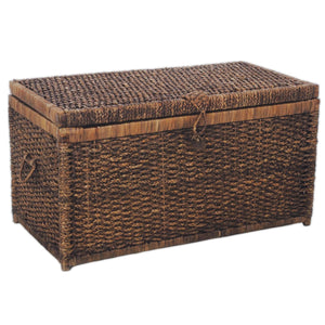 VIVANNO Coffre à linge Coffre en jacinthe d VIVANNO Coffre à linge Coffre en jacinthe d'eau Lea Marron 84 cm