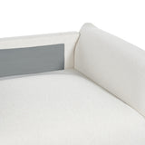 Canapé Moderne 3 Places en Tissu Rembourré avec Coussins en Tissu Blanc Cassé Luvos