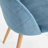 WV LeisureMaster Chaise de Salle à Manger avec Tissu Ergonomique rembourré en Velours sans accoudoirs avec Pieds en métal Chaise d'appoint de Style scandinave Chaise d'invité (Bleu-4PCS)