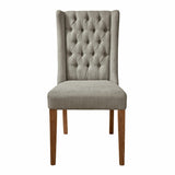 Loberon Sudbury Chaise - Housse Durable de Grande qualité - Style Vintage grâce au matelassage Chesterfield, Gris