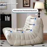 Togo – Chaise longue en daim doux, mousse de qualité supérieure, canapé de sol paresseux, pouf d'angle, marron – Fauteuil d'appoint sans accoudoirs pour salon, bureau (beige)