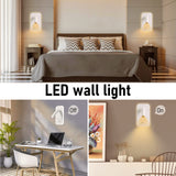 Towwoo Liseuse de Chevet, 2PCS Applique Murale LED avec Interrupteur et Port de Charge USB, 3W+9W 3000K Fixation Murale Spot Rotatif, Lumières Mural Lit Noir Lampe Murale Couloir Hotel