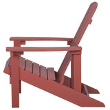 Chaise Basse Fauteuil de Jardin Effet Bois Rouge avec Accoudoirs et Dossier Confortable Matières Résitantes pour Terrasse Rustique et Campagne Beliani