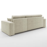 INTENSE DECO Canapé d'angle Convertible réversible Lorenzo en Velours côtelé Beige