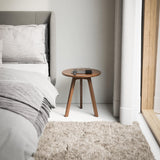 Table d'appoint Ronde en Bois de Noyer Massif Design scandinave Minimal Bouts de canapé Round Side Table Walnut