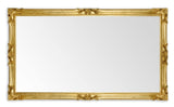 MO.WA Miroir Mural Classique Grand 82x142 Feuille d'or posée à la Main Miroir Baroque Style Ancien Louis XIV Contour Bois doré Miroirs muraux Classiques Salon Maison - Made in Italy