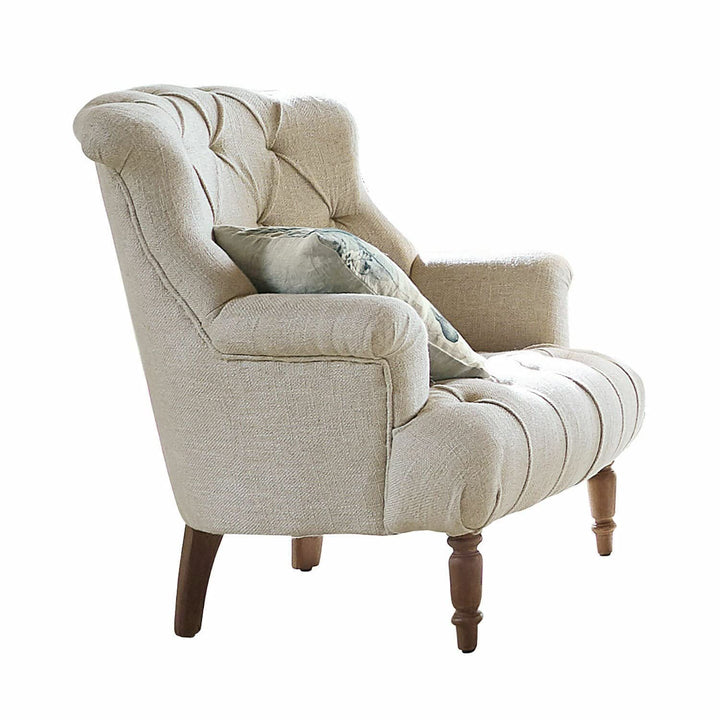 Loberon Fauteuil Parranquet, Caractéristique Chesterfield Classique, Pieds Tournés, Design Intemporel, Rembourrage Confortable, Assise, Viscose, Bois de Manguier, Lin Loberon Fauteuil Parranquet, Caractéristique Chesterfield Classique, Pieds Tournés, Design Intemporel, Rembourrage Confortable, Assise, Viscose, Bois de Manguier, Lin