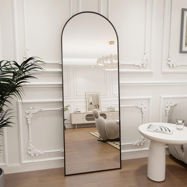 Koonmi Miroir Complet arqué, 45 x 147 cm, Grand Miroir sur Pied bombé, Pleine Longueur, monté au Mur, incliné, Miroir de Sol pour Le Salon, Noir. Koonmi Miroir Complet arqué, 45 x 147 cm, Grand Miroir sur Pied bombé, Pleine Longueur, monté au Mur, incliné, Miroir de Sol pour Le Salon, Noir.