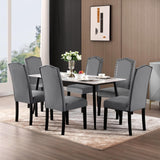 WOLTU Chaises Salle à Manger, Lot de 4, Chaise de Cuisine, avec Dossier Haut, Siège Rembourré, Chaise Salon, Chaise Velours, Pieds en Bois, Gris foncé, BH385dgr-4