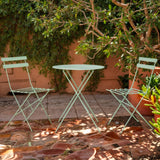 Avril Paris - Ensemble Table et Chaises Pliantes Bistrot Balcon Terrasse- 2 Places - Acier Vert - 2 Chaises et 1 Table Pliante - Flore