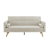 Mobilier-Deco Victoria - Canapé clic clac Design 3 Places en Tissu Beige