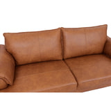 Soul Canapé en cuir 3 places Cognac Marron - Canapé en cuir véritable de qualité supérieure - Design scandinave - Ressorts ensachés - Pieds en métal - Confort moderne pour le salon - Intemporel et