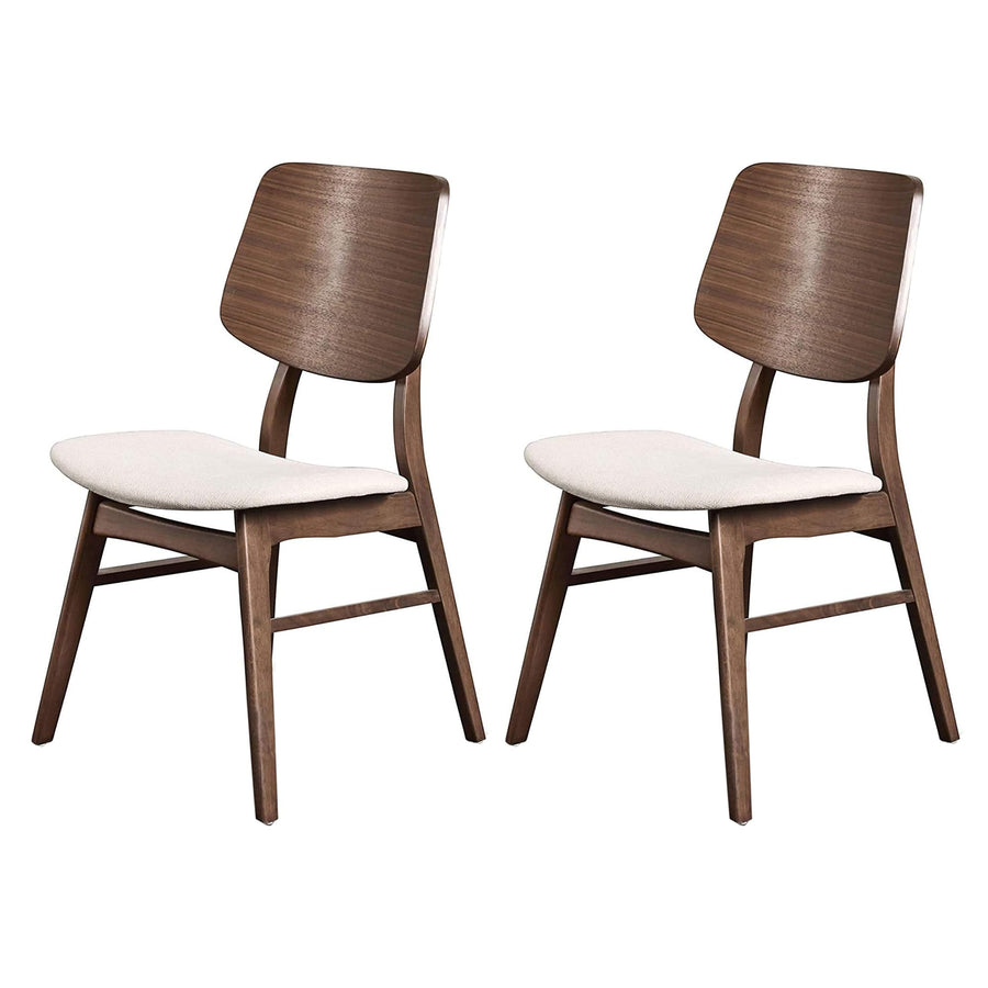 New Classic Furniture Mid-Century Modern Oscar Lot de 2 chaises avec dossier en bois Noyer