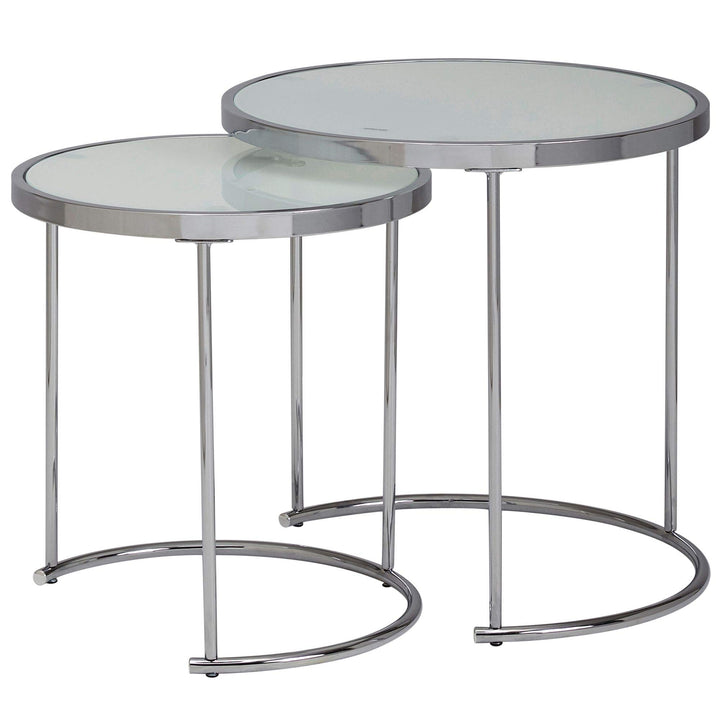 KADIMA DESIGN table de salon ronde Table d KADIMA DESIGN table de salon ronde Table d'appoint en verre blanc de l'argent table basse