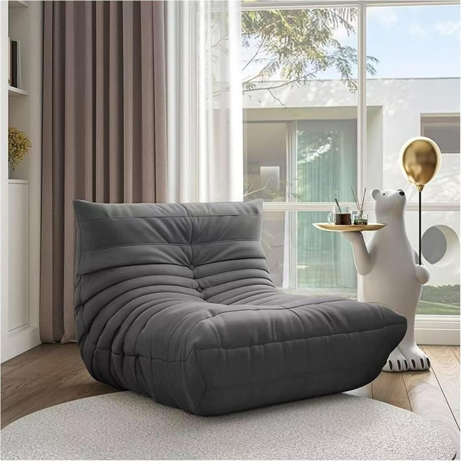 Togo – Chaise longue en daim doux, mousse de qualité supérieure, canapé paresseux, pouf d Togo – Chaise longue en daim doux, mousse de qualité supérieure, canapé paresseux, pouf d'angle, fauteuil d'appoint marron sans accoudoirs pour salon, bureau (gris)