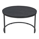 [en.casa] Set de 2 Tables Basses Rondes Gigognes de Tailles Différentes Table d'Appoint Bout de Canapé Design Intemporel Panneaux de Particules Acier Laqué Noir