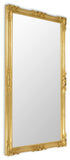 MO.WA Miroir Mural Classique Grand 82x142 Feuille d'or posée à la Main Miroir Baroque Style Ancien Louis XIV Contour Bois doré Miroirs muraux Classiques Salon Maison - Made in Italy