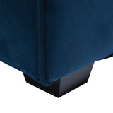 Canapé Fixe 3 Places en Velours Bleu Foncé Moelleux et Confortable pour Salon Design Moderne Beliani