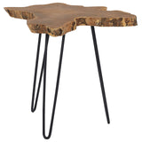 Beliani 2 x Tables Basses avec Plateau en Bois de Java et Pieds en Métal Noir Design Industriel pour Salon Moderne, Rustique ou Scandinave