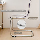 Chaise de salle à manger transparente avec dossier transparent – Design minimaliste en acrylique pour salle à manger, salon, bureau – Pieds galvanisés – Meuble élégant et moderne