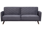 Canapé Convertible Clic Clac 3 Places en Velours Gris avec Espace de Couchage Confortable Idéal pour Salon au Style Glamour et Rétro Beliani