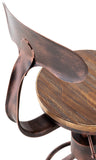 CLP Lot de 2 tabourets de Bar Hanam au Design Industriel I Chaise de Bar métallique réglable en Hauteur avec Assise et Dossier en Bois, Couleur:Bronze