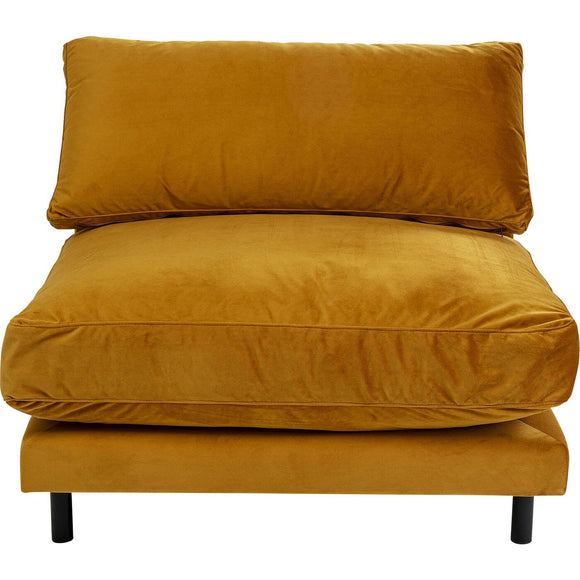 Kare Design Fauteuil Discovery Velours Ocre
