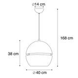 QAZQA Slice - Suspension - 1 lumière - Ø 400 mm - Doré/Laiton - Art Deco, Design, Moderne, Rétro - éclairage intérieur - Salon I Chambre I Cuisine I Salle à manger