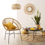 Atmosphera - Fauteuil Keko en métal et rotin