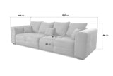 CAVADORE Big Sofa Mavericco - Love Seat - XXL - Design Moderne - Aspect Cuir - avec Coussin de Dossier et Coussin décoratif - 287 x 69 x 108 cm (l x H x P) - Microfibre Beige