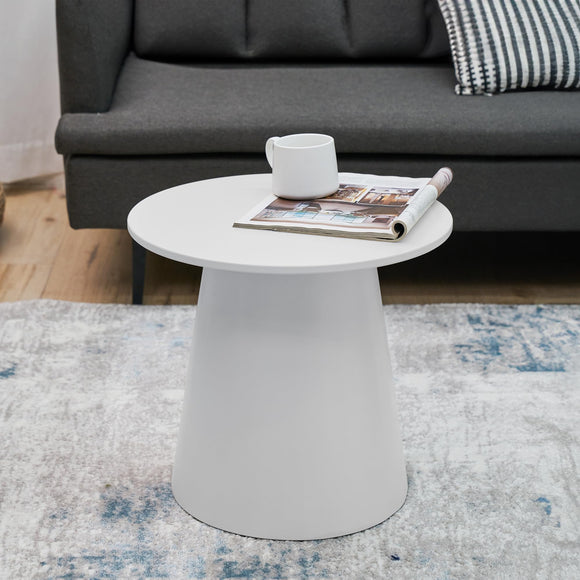 [en.casa] Table Basse Polyvalente Petite Meuble d'Appoint Ronde Design Bout de Canapé Support de Plantes Table de Chevet Moderne pour Salon Chambre Séjour Entrée MDF 40 x 44 cm Blanc