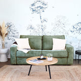 HOMIFAB Canapé Convertible 3 Places en Velours Fines côtes Vert - Ouverture Express - Couchage Quotidien - Matelas HD 140 x 190 - Mattia