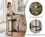 chairus 2PCS Tabourets de Bar Modernes, Chaises Hautes Cuisine, Vert