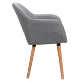 WOLTU 1x Chaise de Salle à Manger, Moderne Chaise de Cuisine, Fauteuil scandinave, Chaise Coiffeuse, pour Salle de Séjour, Chambre à Coucher, Cuisine, en Lin et Bois Massif Gris Clair BH94hgr-1