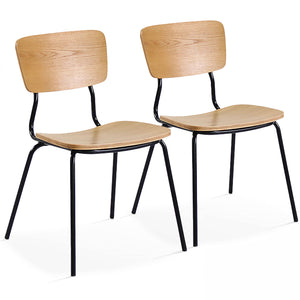 Oviala Lot de 2 chaises en Bois Vintage Oviala Lot de 2 chaises en Bois Vintage