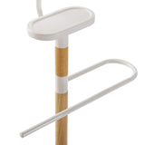 Versa Holstebro Valet de Nuit Multifonctionnel avec 2 Perchoirs Penderie pour Vêtements Homme ou Femme Valet de Chambre, Dimensions (H x l x L) 112 x 28,8 x 46,5 cm, Métal et Bois, Couleur: Blanc