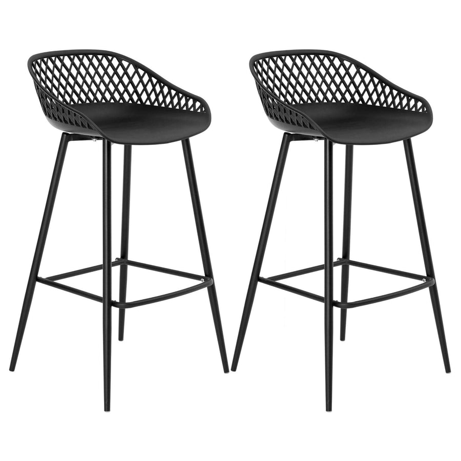 IDIMEX Lot de 2 tabourets de Bar IREK Chaise Haute pour Cuisine ou comptoir au Design Retro avec accoudoirs, en Plastique et métal Noirs, Hauteur d IDIMEX Lot de 2 tabourets de Bar IREK Chaise Haute pour Cuisine ou comptoir au Design Retro avec accoudoirs, en Plastique et métal Noirs, Hauteur d'assise 75 cm