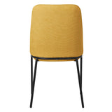 ML-Design Lot de 4 Chaises de Salle à Manger, Moutarde en Polyester avec Pieds Métalliques, Dossier Ergonomique, Assise Rembourrée, Sièges Confortables pour Cuisine et Salon, Design Moderne Élégant