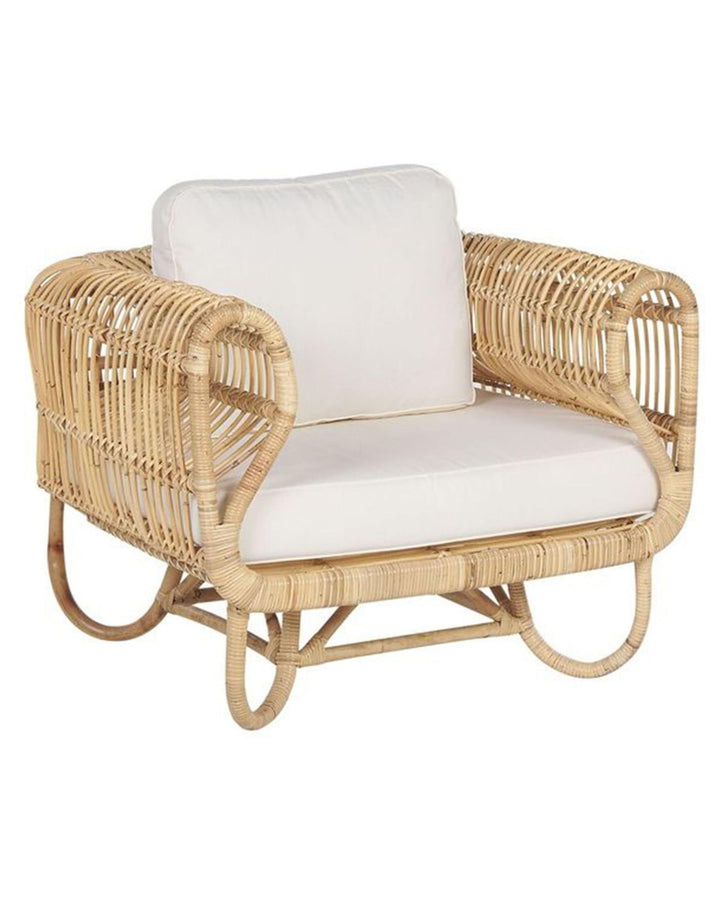 Beliani Fauteuil Design en Rotin Naturel avec Accoudoirs Décoratifs et Coussins Beiges pour Chambre Salon ou Jardin au Style Boho et Rustique Beliani Fauteuil Design en Rotin Naturel avec Accoudoirs Décoratifs et Coussins Beiges pour Chambre Salon ou Jardin au Style Boho et Rustique